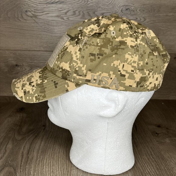 Kbethos Digital Camo Womens Hat American Flag Distressed Adjustable Cap - Picture 3 of 12